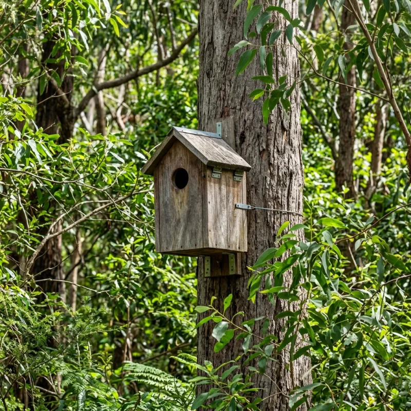 Animal nesting box installed as a humane alternative to a Forest Hill roof cavity